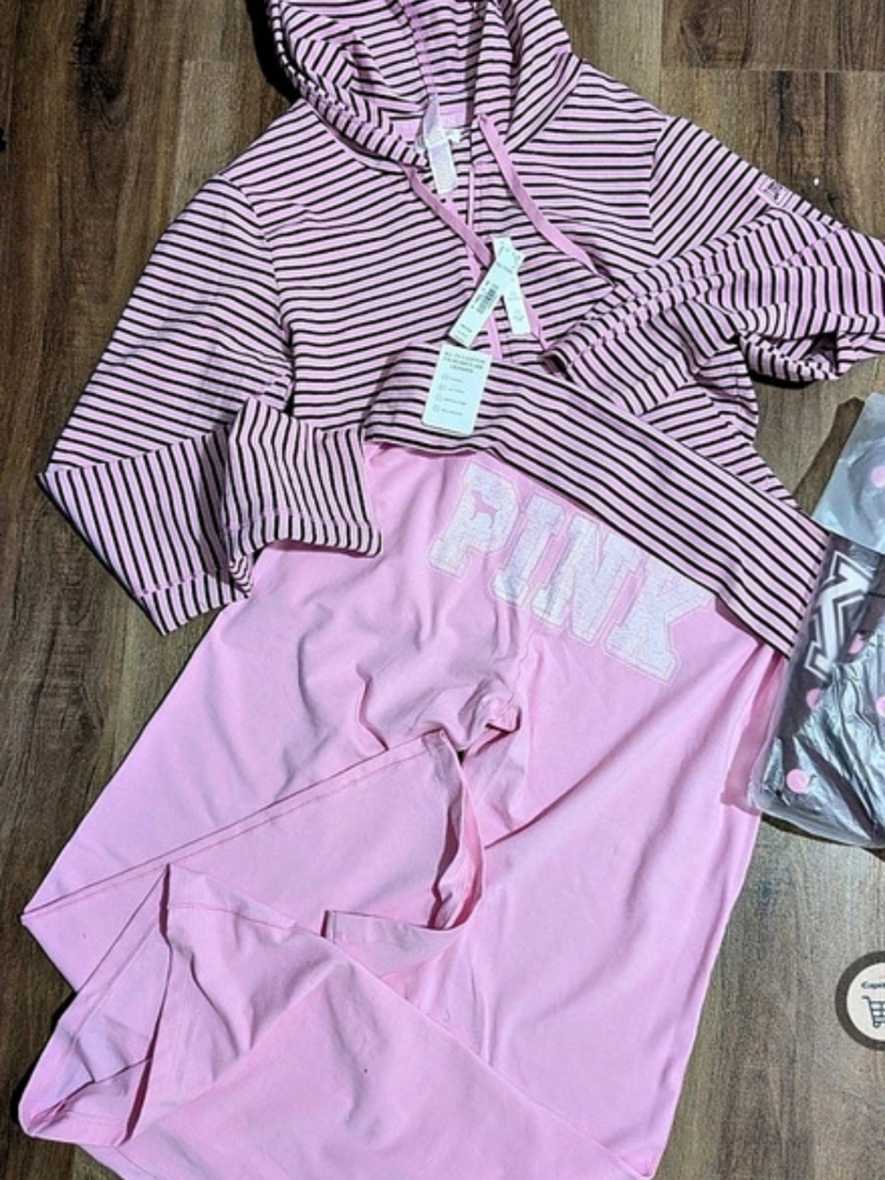 Victoria's Secret PINK All-Day Cotton Foldover Flare Leggings XL Full Zip XXL